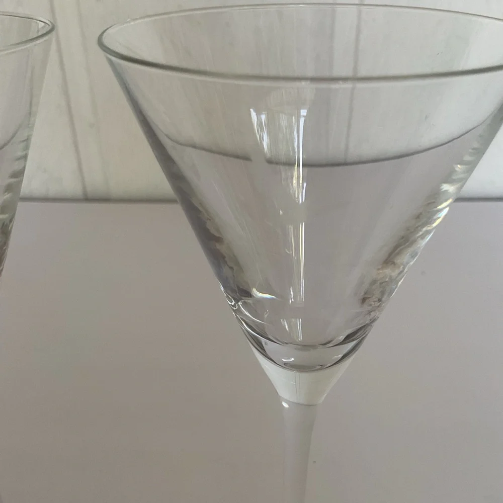 Pair of Authentic Grey Goose Etched Martini Glasses (Set of 2)